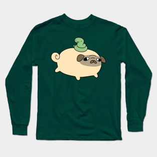 Chubby Pug and Little Snake Long Sleeve T-Shirt